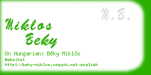 miklos beky business card